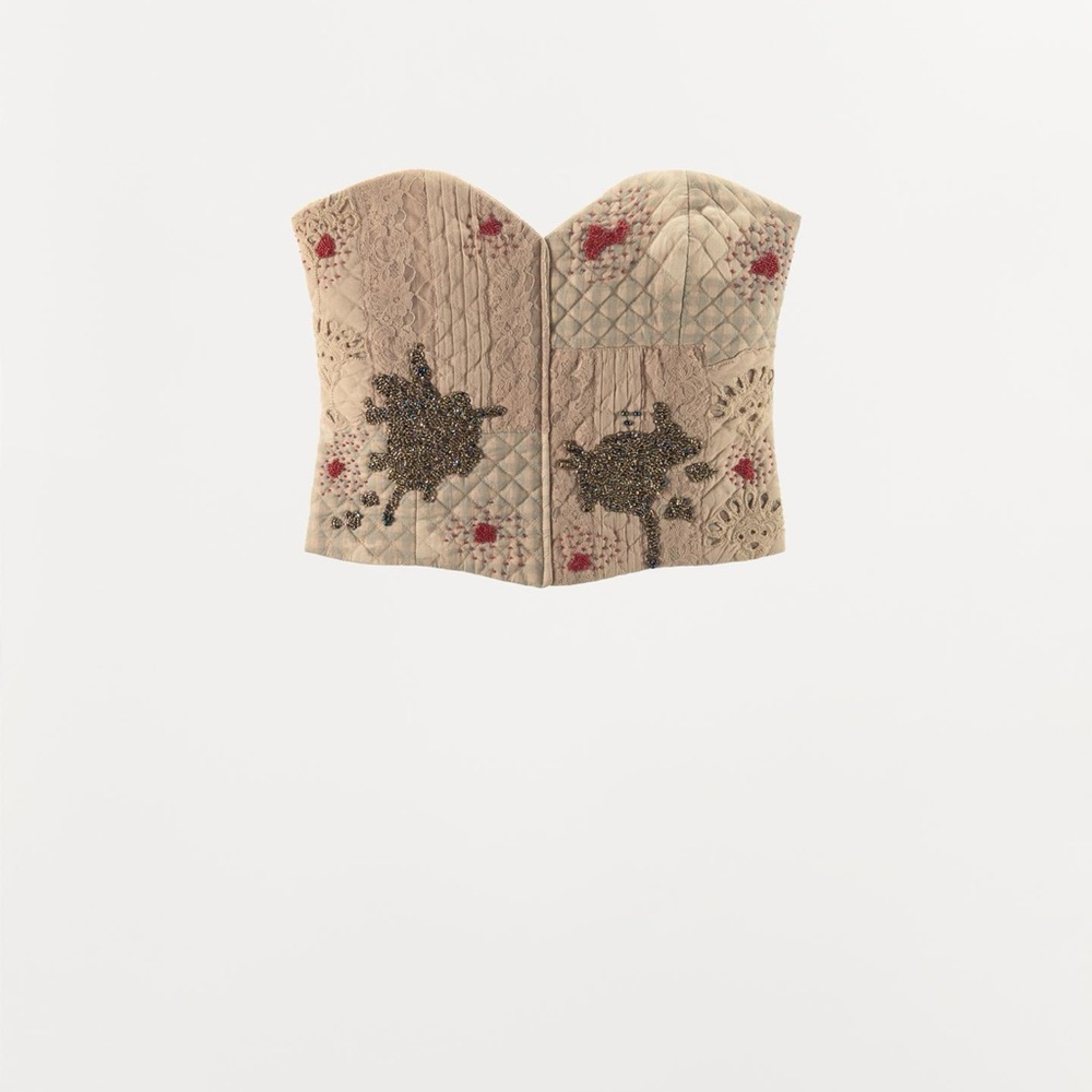 NWT Padded Corset with Beading and Embroidery 

By Zara